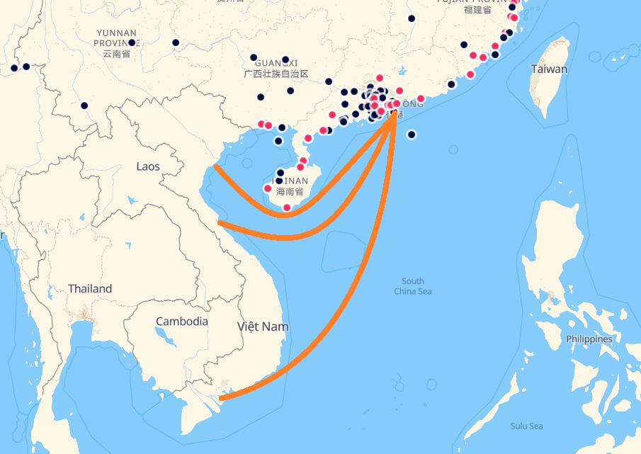Vận chuyển từ Quảng Đông (Guangdong) về Việt Nam