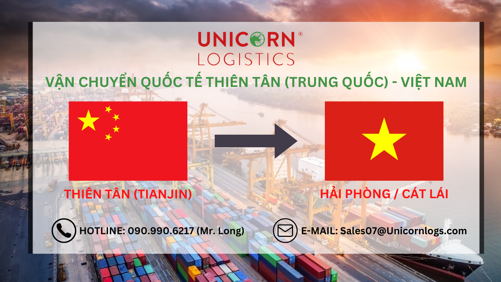 VẬN CHUYỂN, NHẬP KHẨU HÀNG HOÁ CHÍNH NGẠCH TỪ THIÊN TÂN (TRUNG QUỐC)