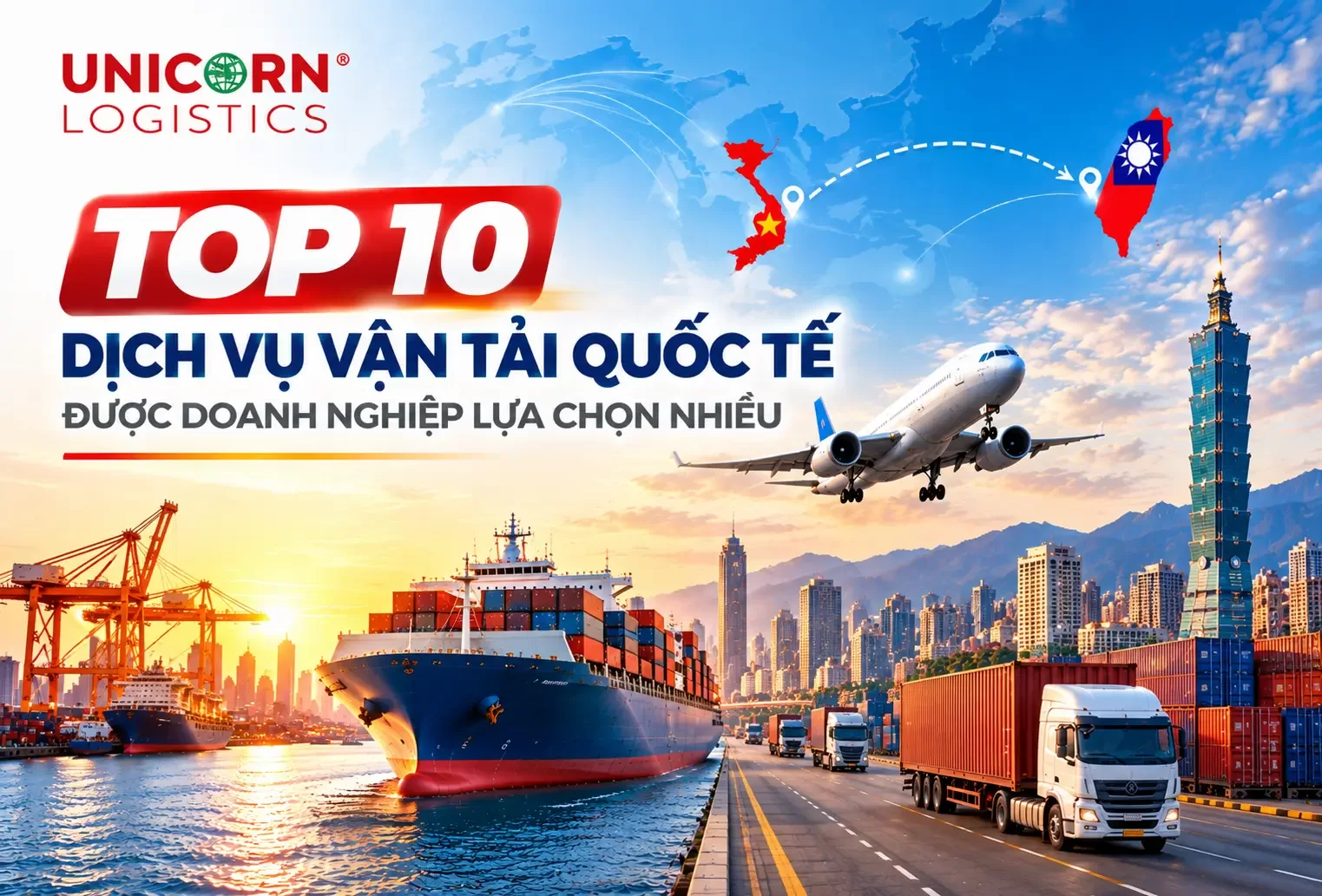 Top 10 dịch vụ vận tải quốc tế được doanh nghiệp lựa chọn nhiều