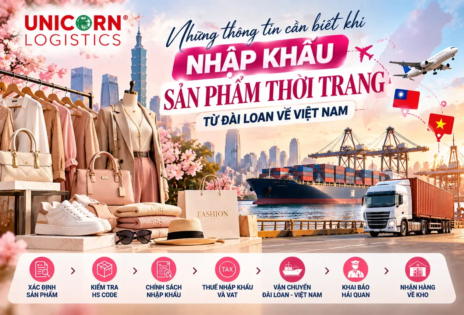 Nhập khẩu sản phẩm thời trang từ Đài Loan