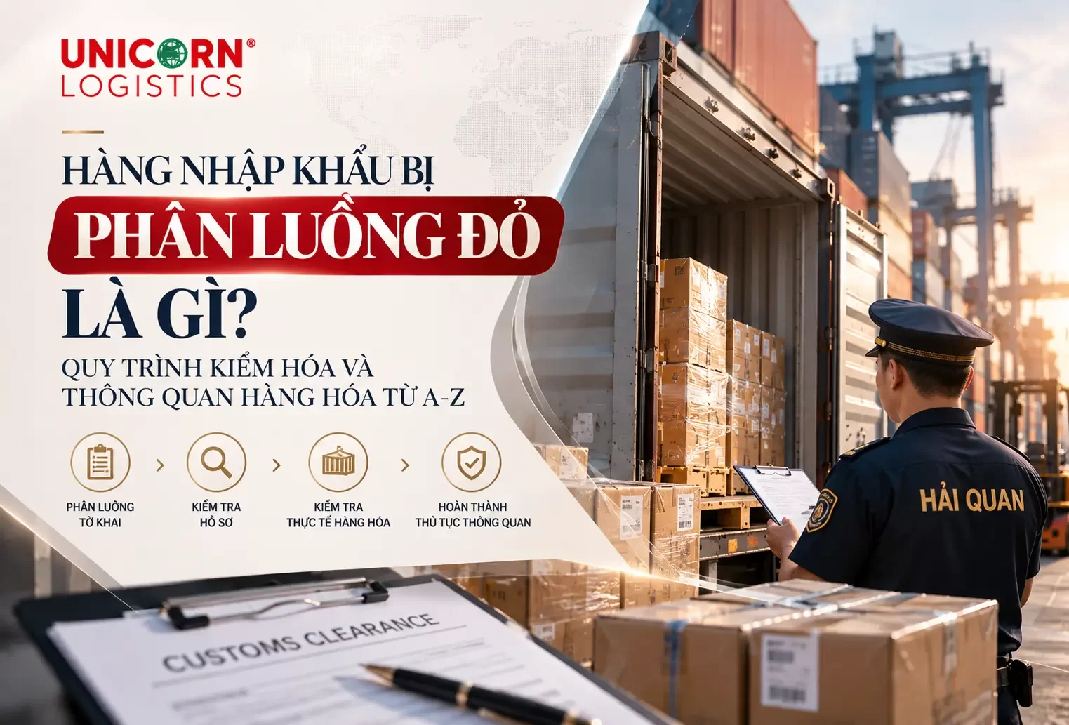 Hàng nhập khẩu bị phân luồng Đỏ là gì? Quy trình kiểm hóa và thông quan hàng hóa từ A-Z