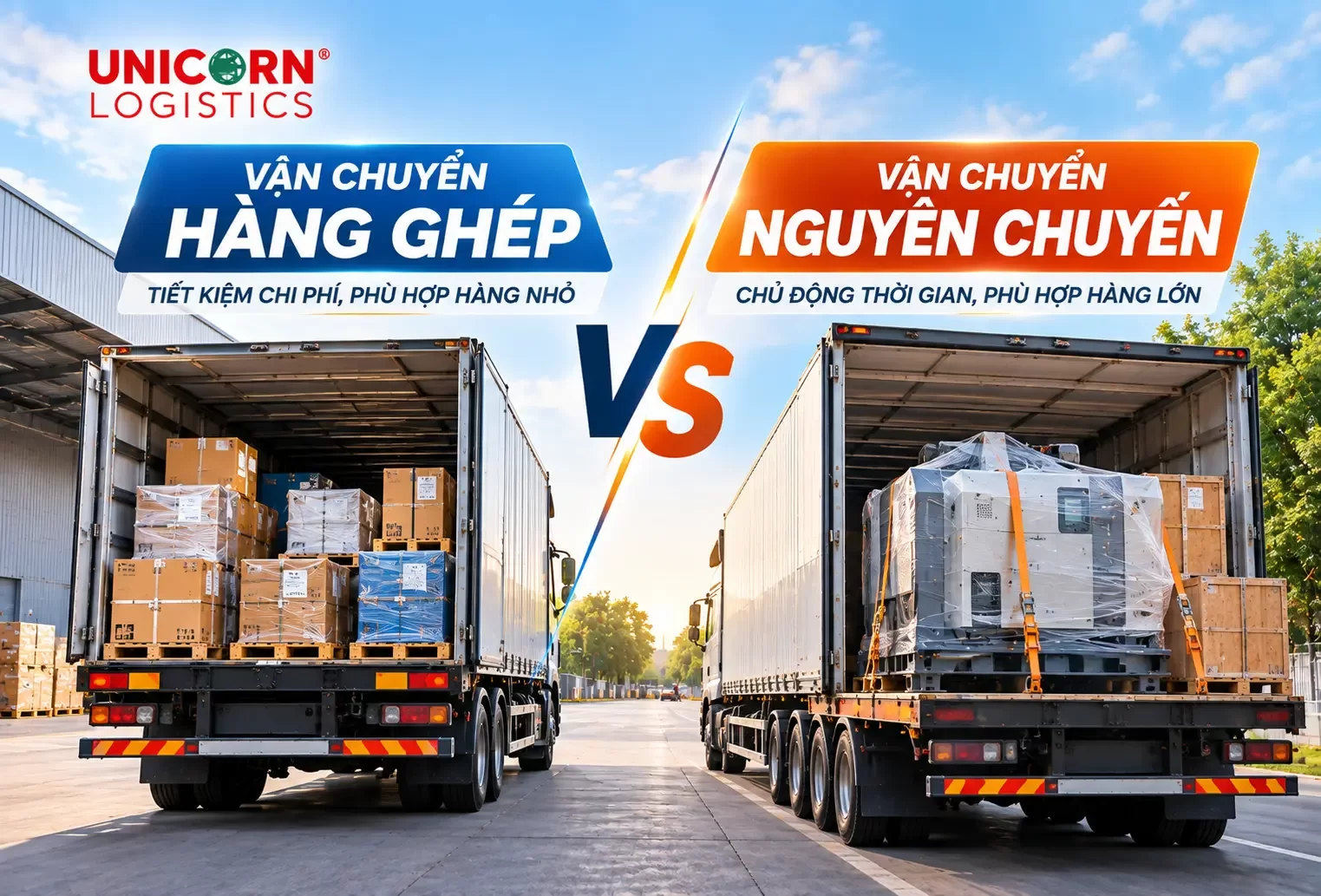 Vận chuyển hàng ghép và nguyên chuyến khác nhau như thế nào? Khi nào nên chọn hàng ghép?