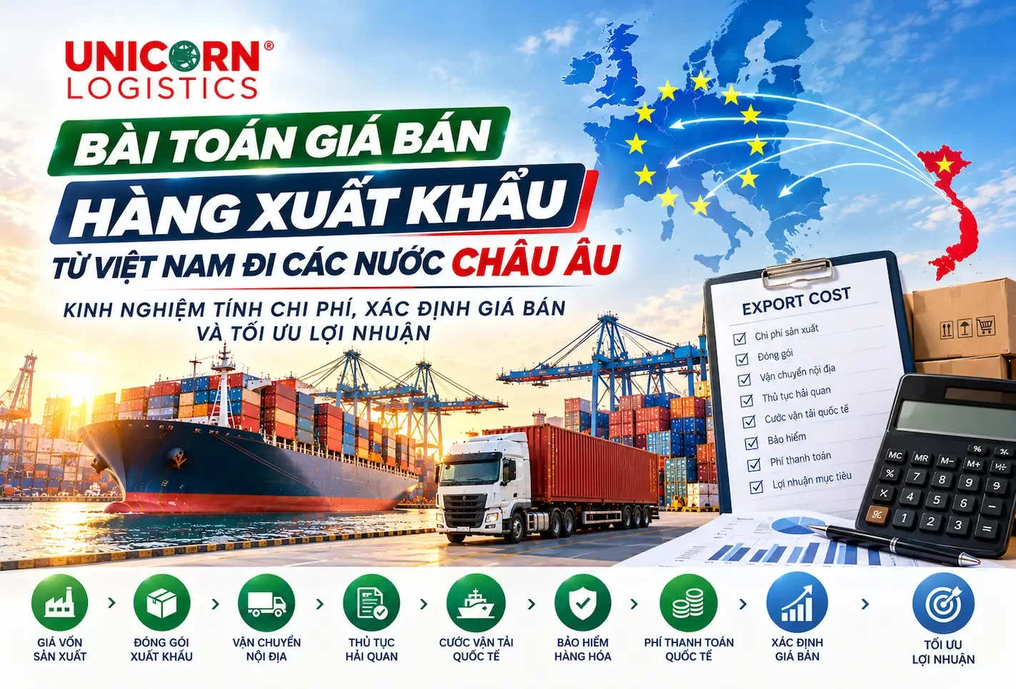 Bài toán giá bán hàng xuất khẩu: Kinh nghiệm tính chi phí, xác định giá bán và tối ưu lợi nhuận