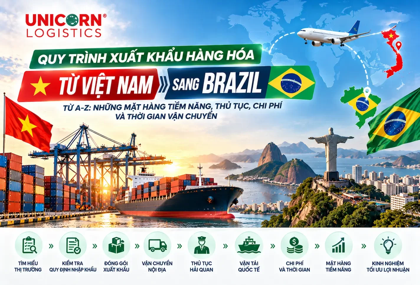 Quy trình xuất khẩu hàng hóa từ Việt Nam sang Brazil từ A-Z: Những mặt hàng tiềm năng, thủ tục và chi phí